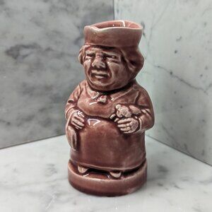 Vintage rose colored glazed pottery creamer from Czechoslovakia